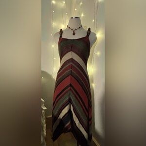 Ralph Lauren Vintage Striped Maxi Dress - Burgundy, Olive, Cream
